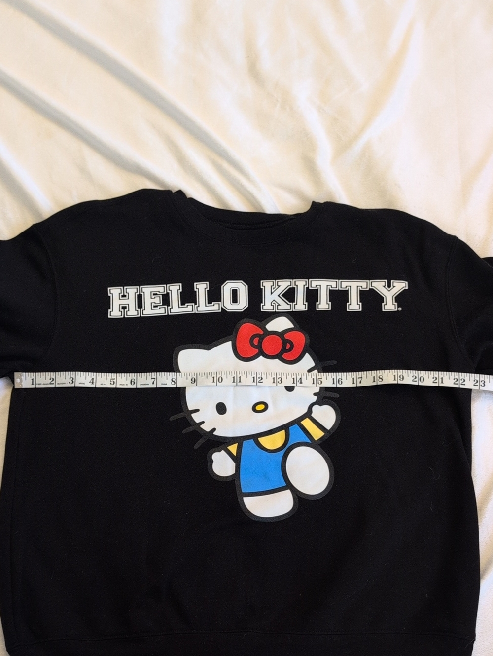 Hello Kitty By Sanrio Black Sweatshirt with Red Bow and Blue Outfit - Picture 4 of 6